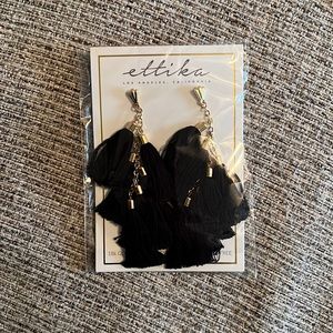 Black tassel earrings